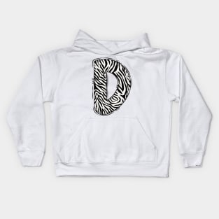 Zebra Letter D Kids Hoodie